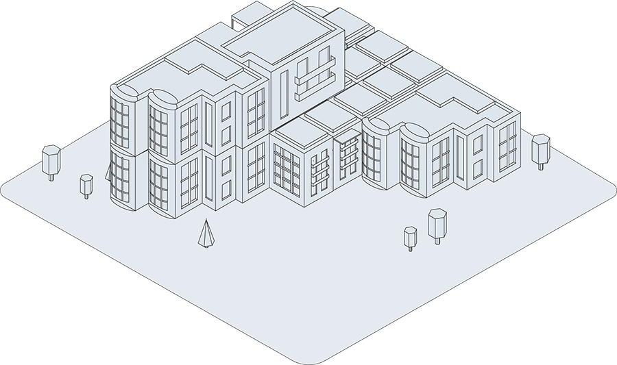 EBAT_Website_Grafik_Objekttypen_TechnologieparkV2 Grafik von einem Technologiepark (großes Gebäude von außen)